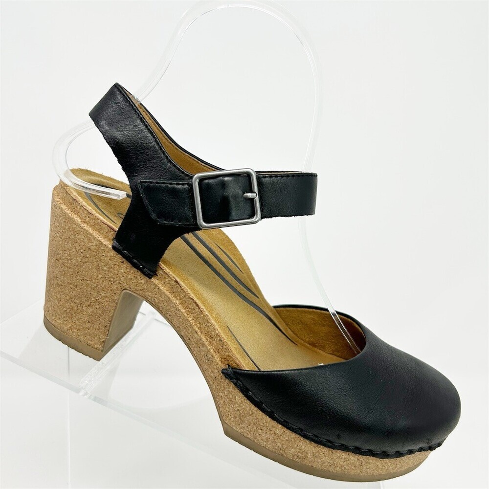 Aetrex Finley Womens Black Closed Toe Ankle Strap Block Heel Sandals Size 7